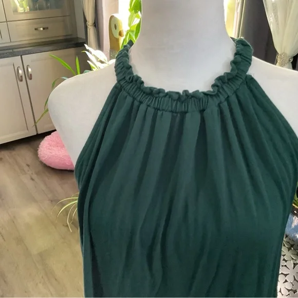 LOFT Dark Green Halter Tank Top - Picture 3 of 5